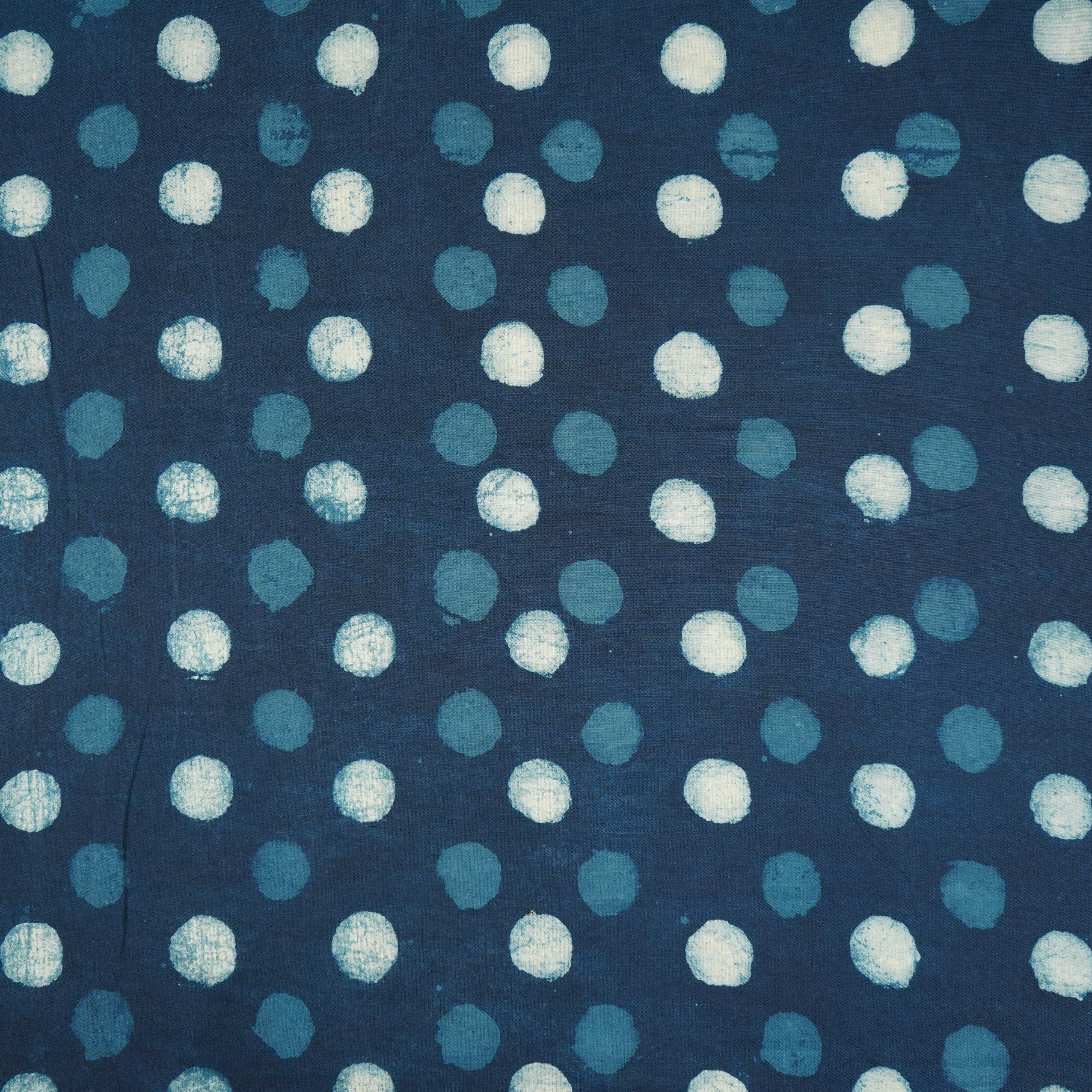 Indigo Polka Dot Print Cotton Fabric CH-29770 - TradeUNO