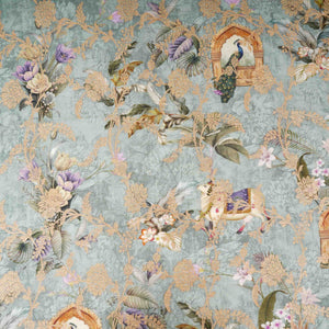 Mauve floral Jacquard stripes Raw Mango Silk Fabric CW-31591 - TradeUNO