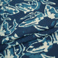 Indigo with White Floral Print Cotton Fabric CH-29772