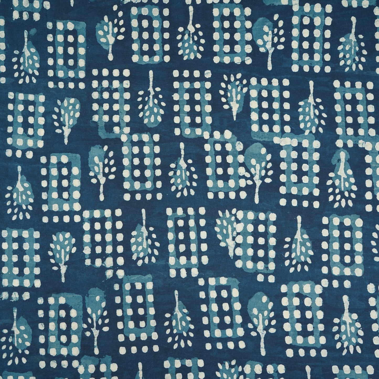 Indigo Floral Print Cotton Fabric CH-29777