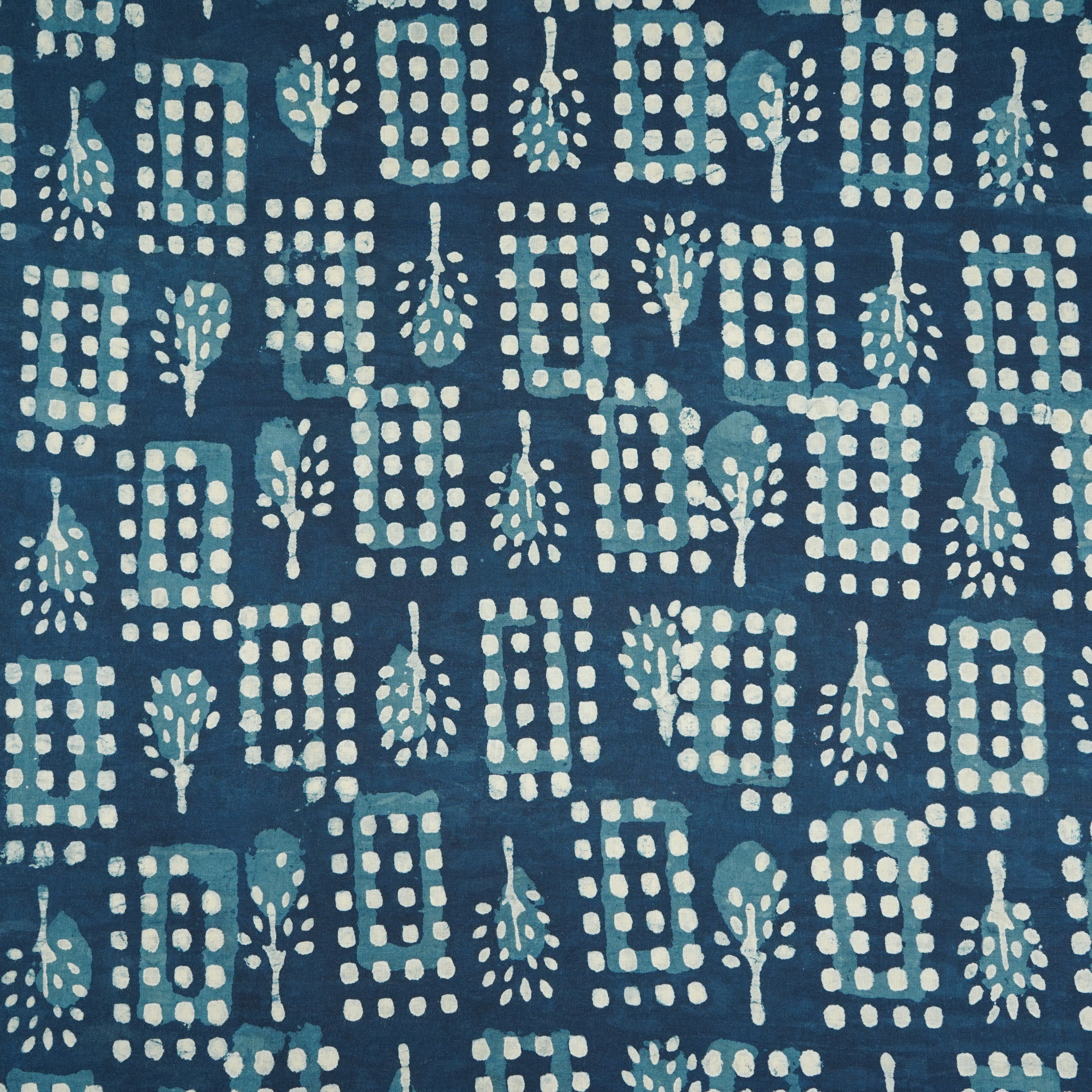 Indigo Floral Print Cotton Fabric CH-29777 - TradeUNO