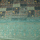 Green Multicolor Sequins Border Embroidery Organza Fabric 