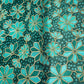 Green Black Gota Embroidery Organza Fabric