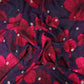Dark Purple floral zari jacquard Pure Bemberg Crepe Fabric MTF-31809