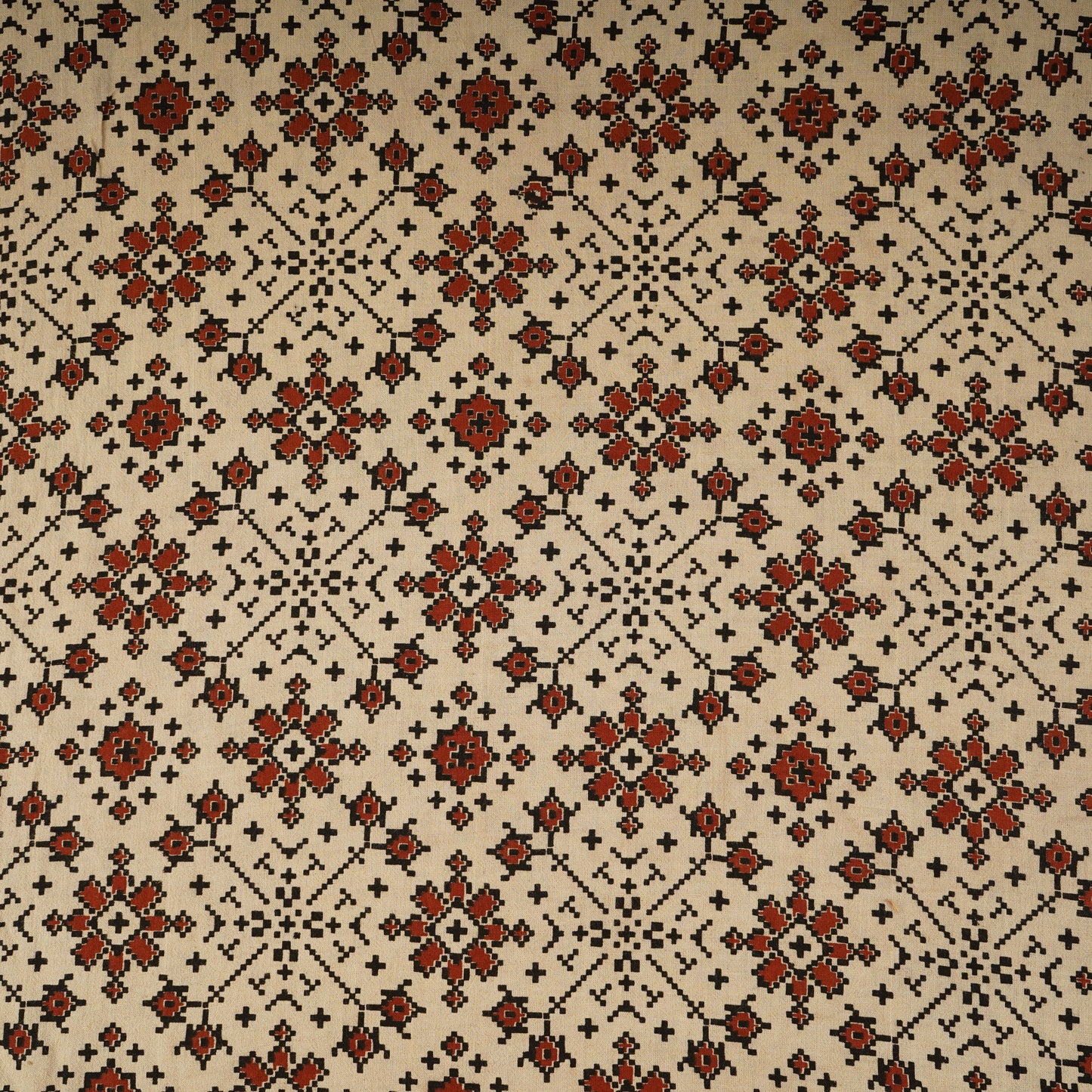 Cream Ajrakh Print Cotton Fabric CH-29788