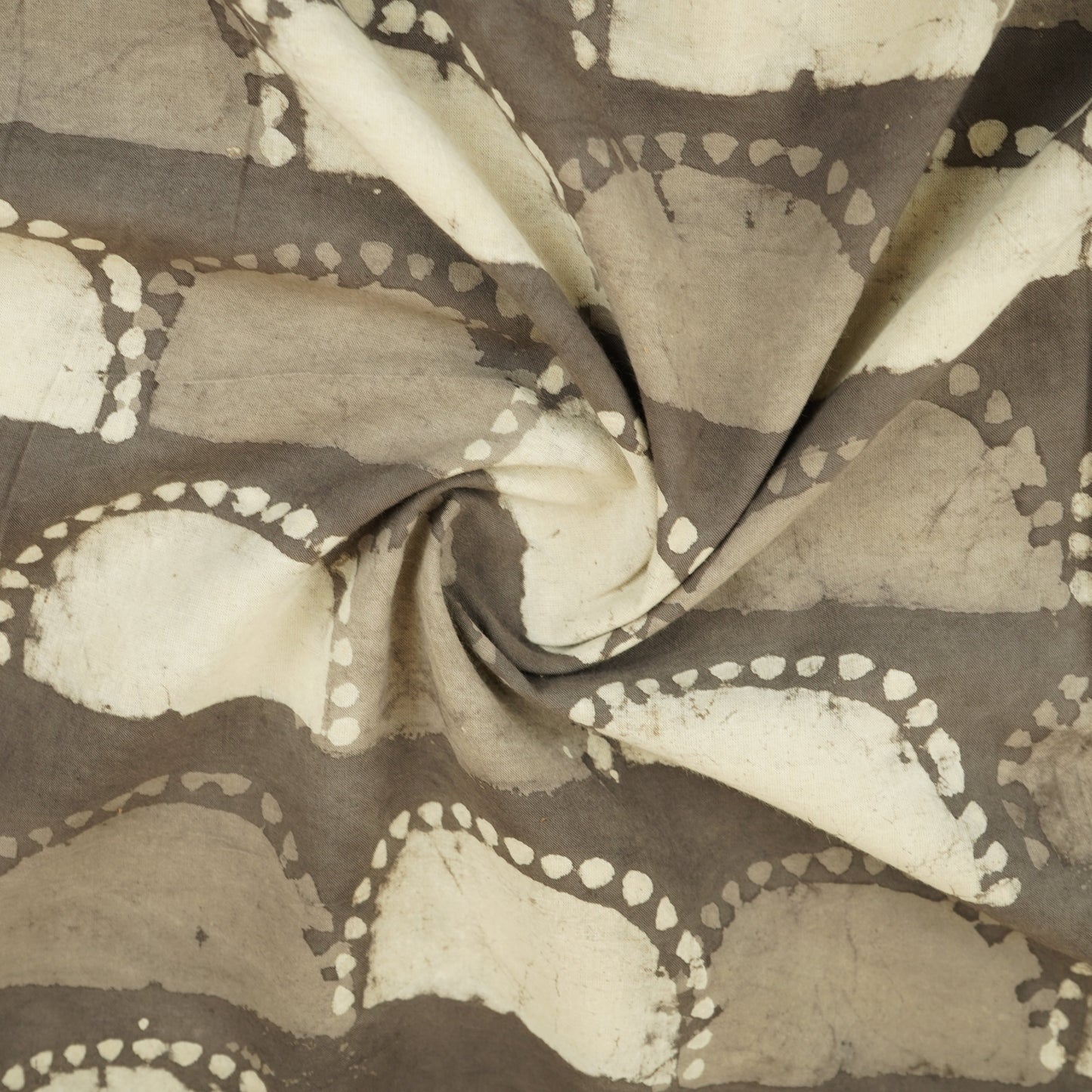 Grey with White Batik Print Cotton Fabric CH-29775