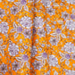 Mustard Yellow Floral Print Cotton Satin Fabric PG-30439