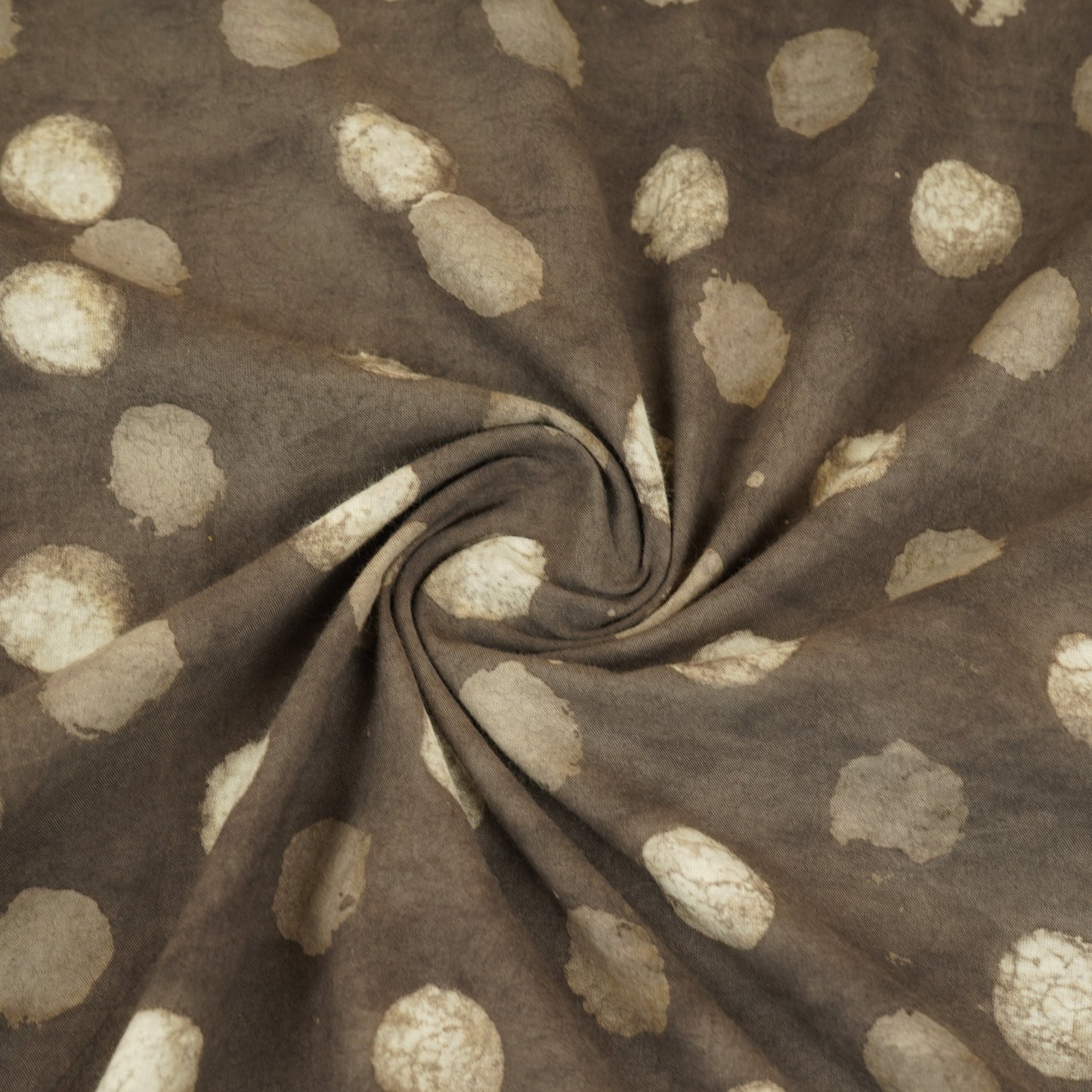 Dark Grey Polka Dot Print Cotton Fabric CH-29771