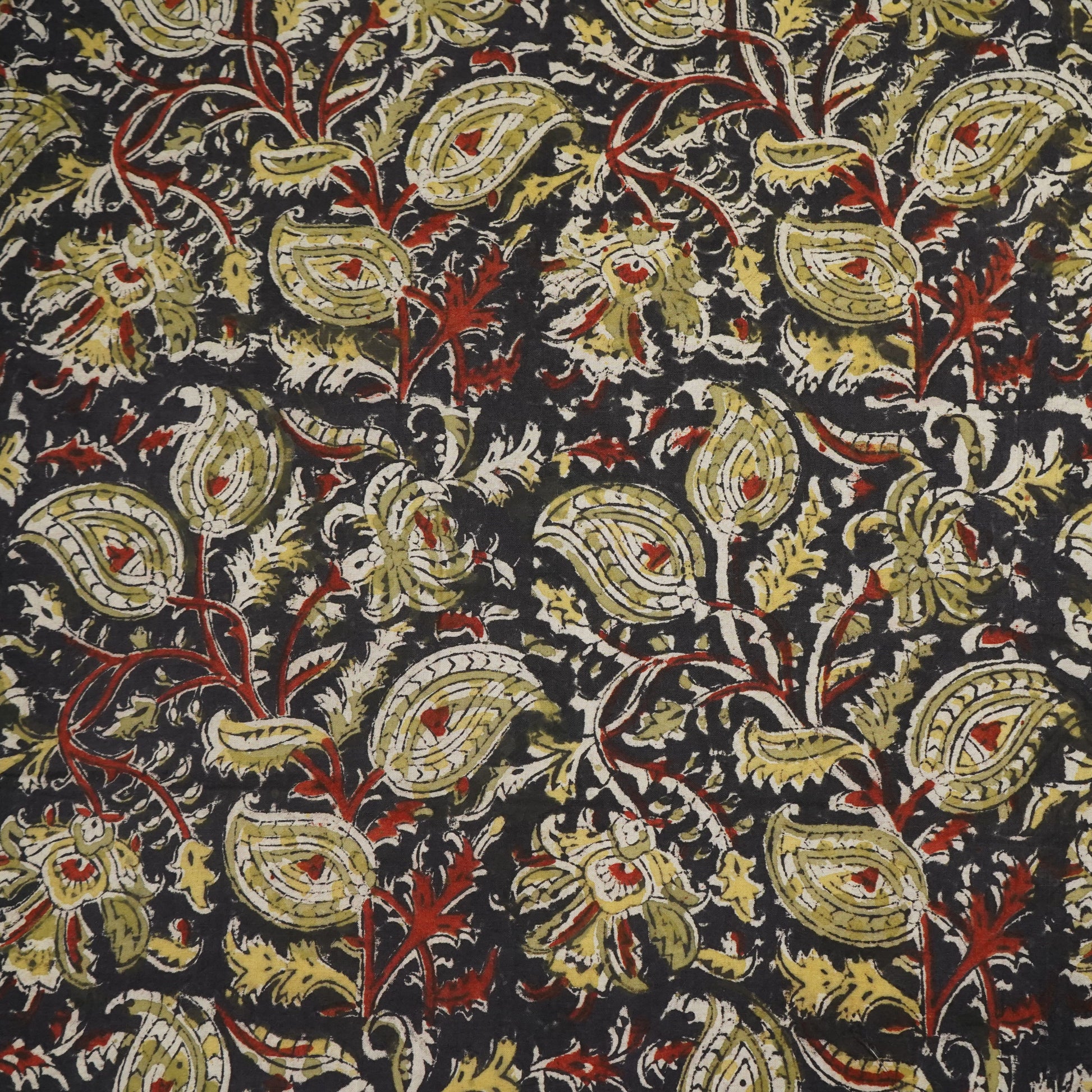 Black Kalamkari Cotton Fabric 22522