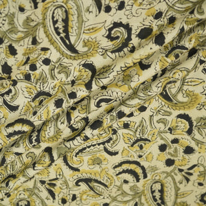 Khadi with Black Kalamkari Cotton Fabric 22528