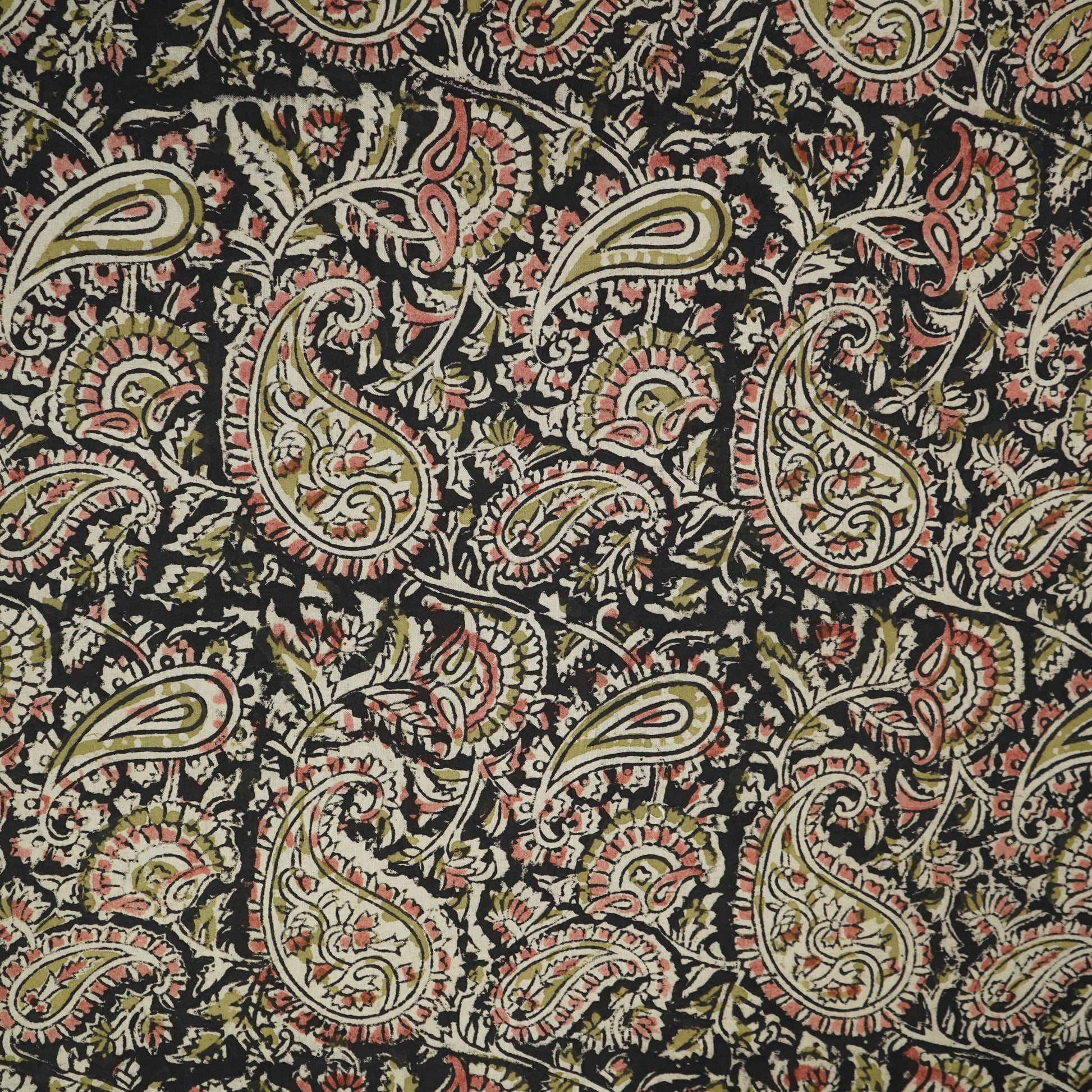 Black Kalamkari Cotton Fabric 22523