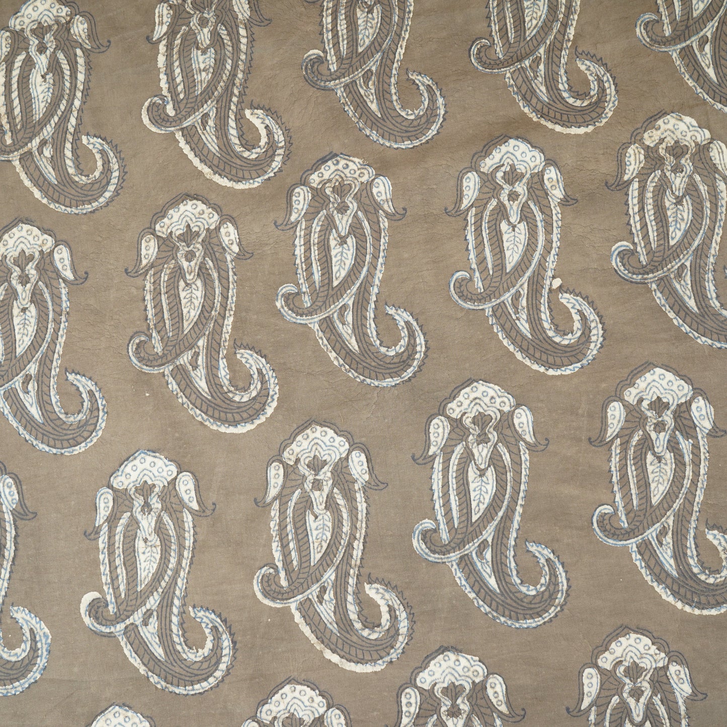Brown Paisley Print Cotton Fabric CH-29765