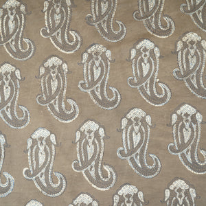Brown Paisley Print Cotton Fabric CH-29765 - TradeUNO