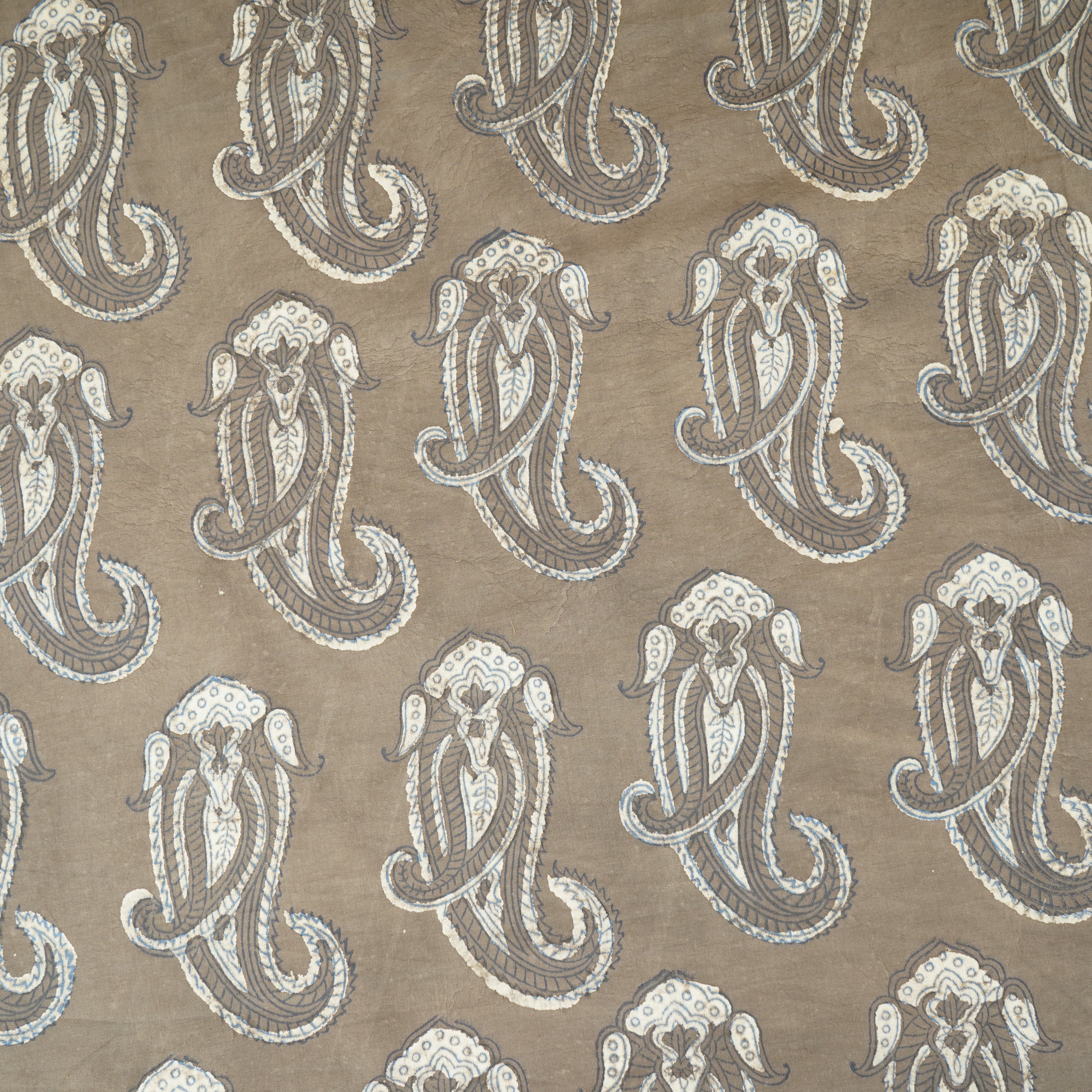 Brown Paisley Print Cotton Fabric CH-29765 - TradeUNO