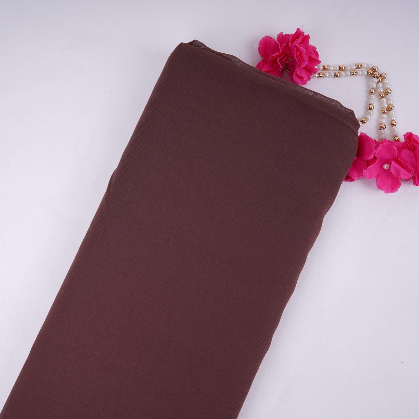 Mouse Brown Solid 60gm Georgette Fabric SSMG-28