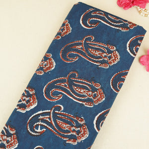 Blue Paisley Print Cotton Fabric CH-29763 - TradeUNO