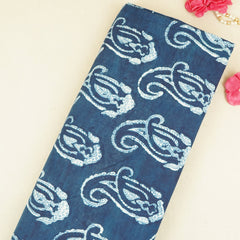 Blue Paisley Print Cotton Fabric CH-29766