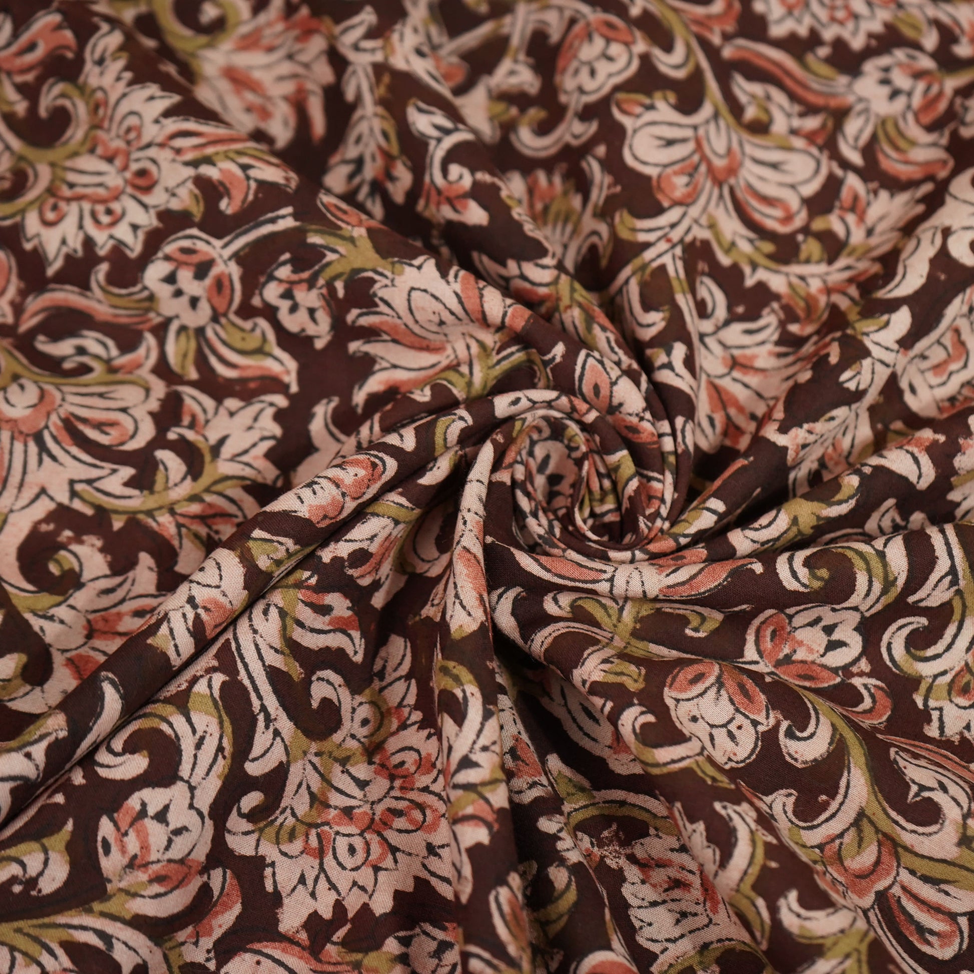 Maroon Kalamkari Cotton Fabric 22531