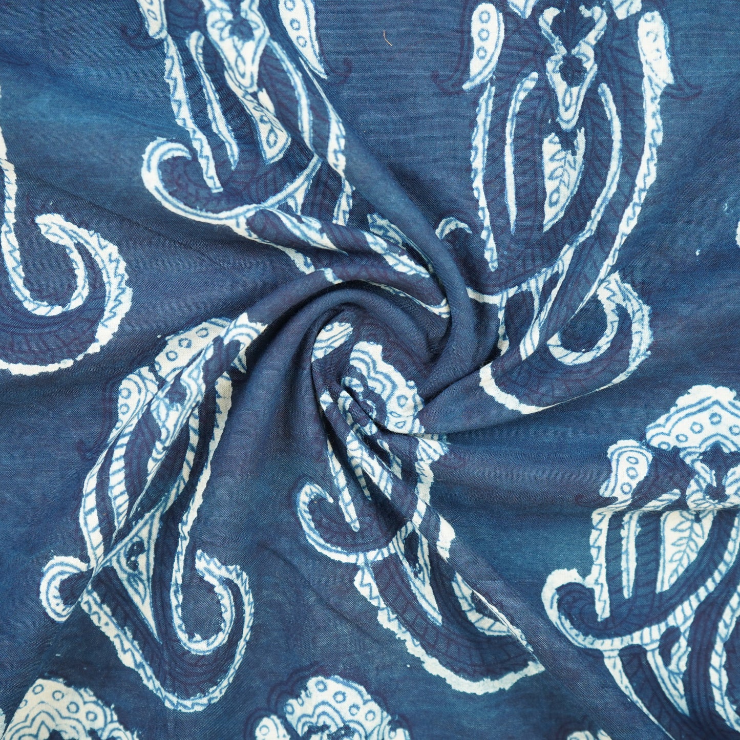 Blue Paisley Print Cotton Fabric CH-29766