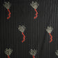 Black Silver Stripes Handblock Print Cotton Dobby Fabric CH-29758