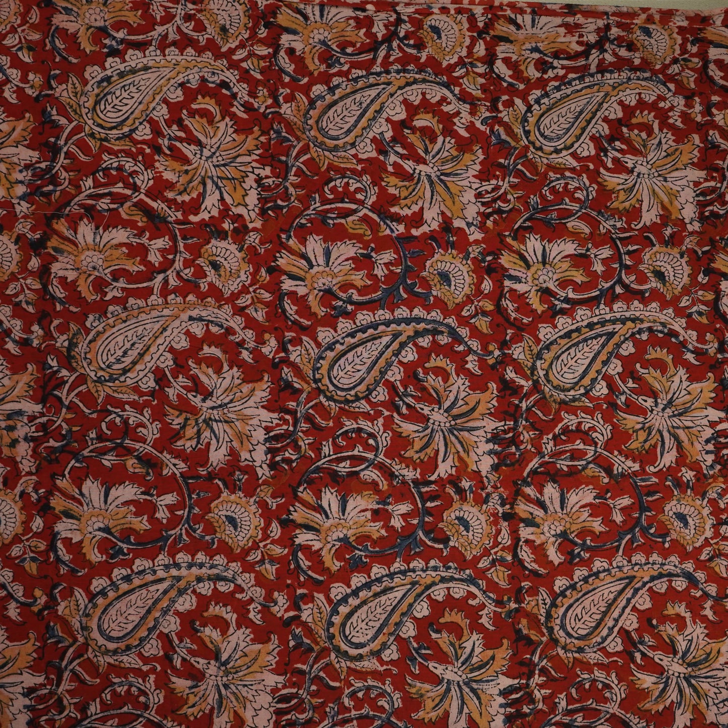 Red Kalamkari Cotton Fabric 22526