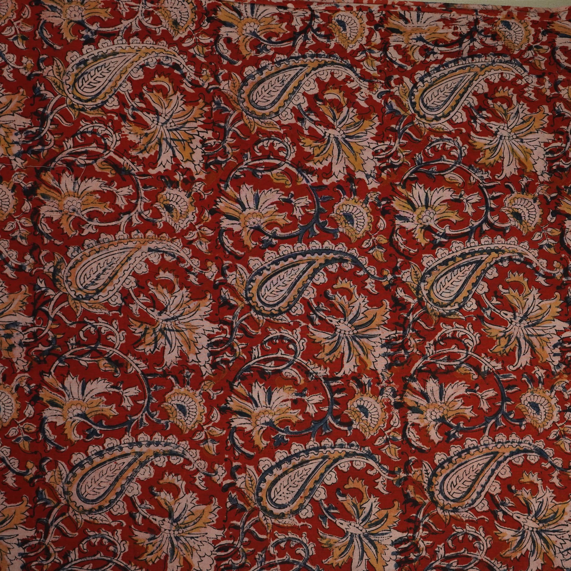 Red Kalamkari Cotton Fabric 22526