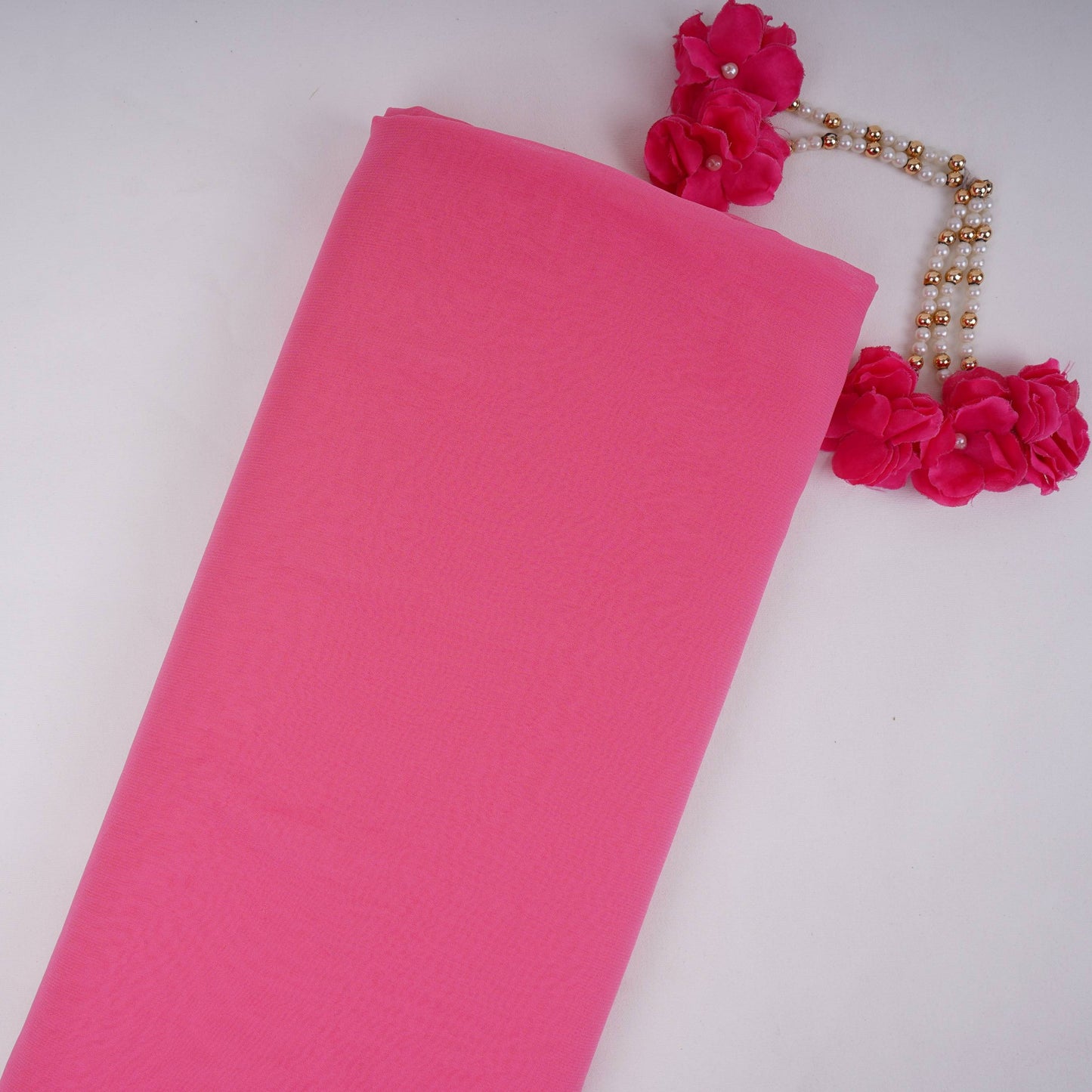 Dark Pink Solid 60gm Georgette Fabric SSMG-06