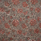 Grey & Red Floral Block Print Cotton Fabric CH-29759