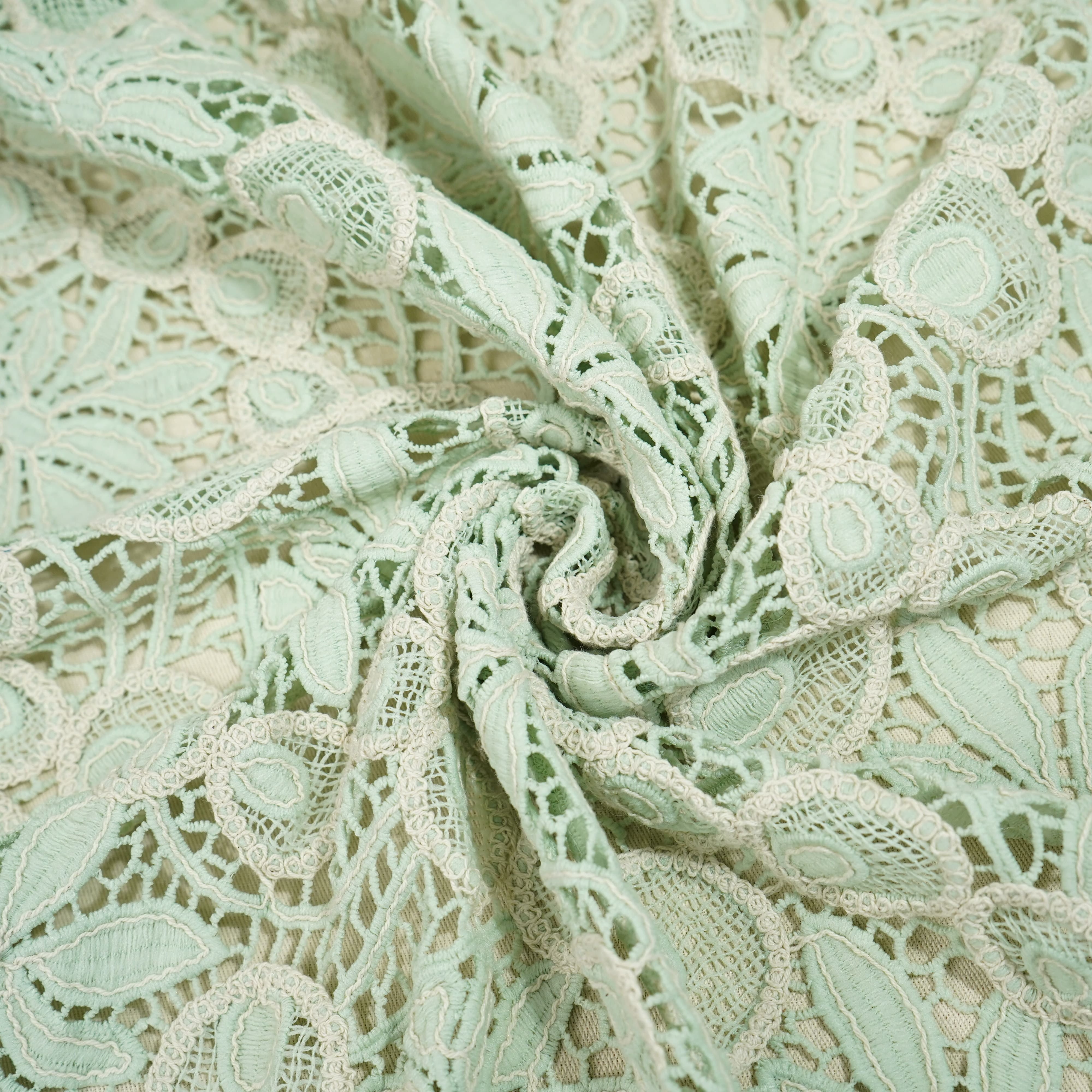 Pista Floral Cotton Crochet Fabric 22597