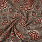 Grey & Red Floral Block Print Cotton Fabric CH-29759