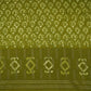 Green & White Floral Batik Print Cotton Schiffli Fabric CH-29817