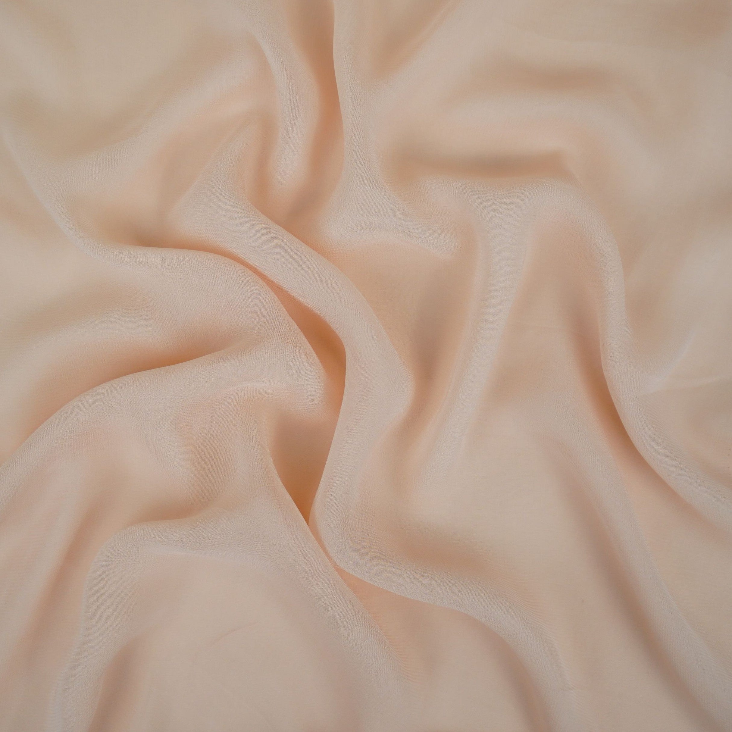 Light Peach Solid 60gm Georgette Fabric SSMG-22 - TradeUNO
