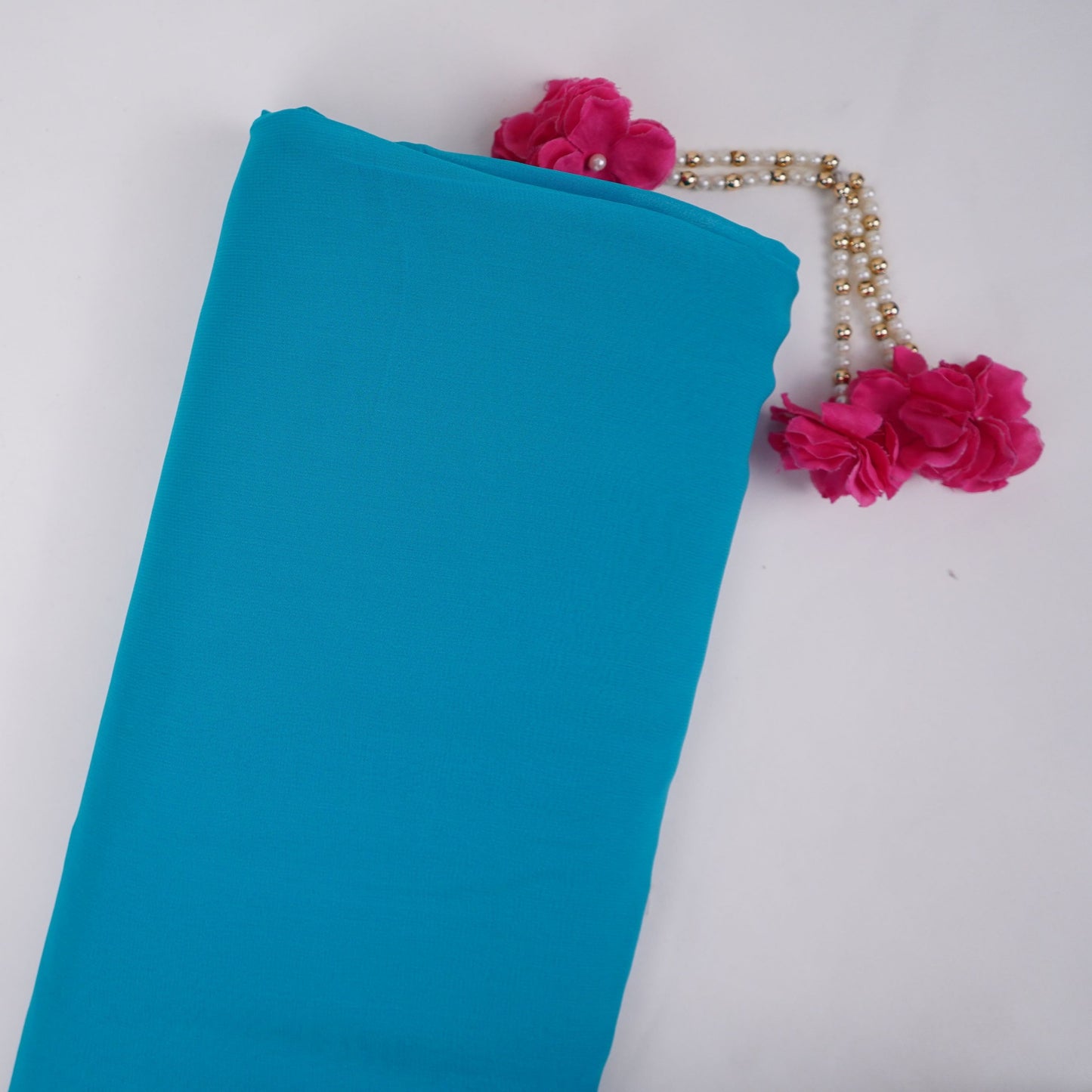 Sea Green Solid 60gm Georgette Fabric SSMG-13