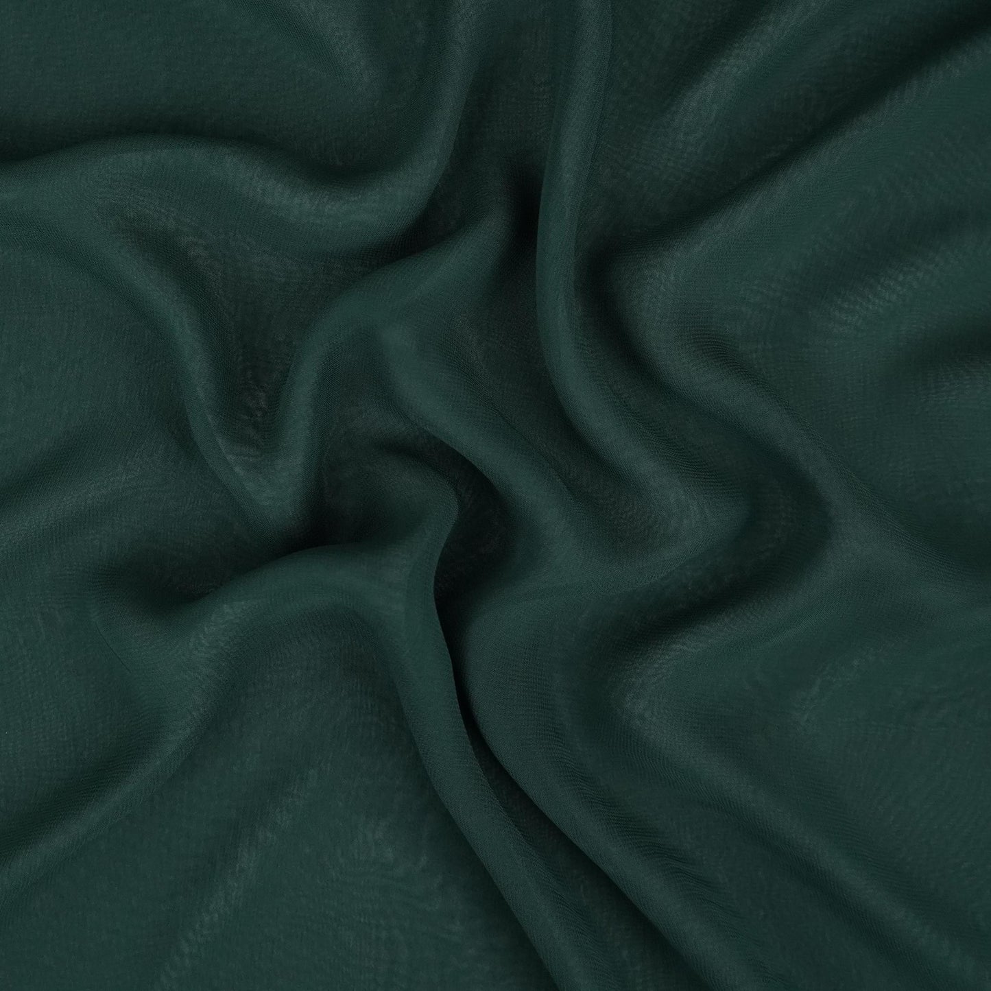 Bottle Green Solid 60gm Georgette Fabric SSMG-07
