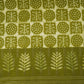 Green & White Floral Batik Print Cotton Schiffli Fabric CH-29821