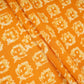 Orange & White Floral Batik Print Cotton Schiffli Fabric CH-29822