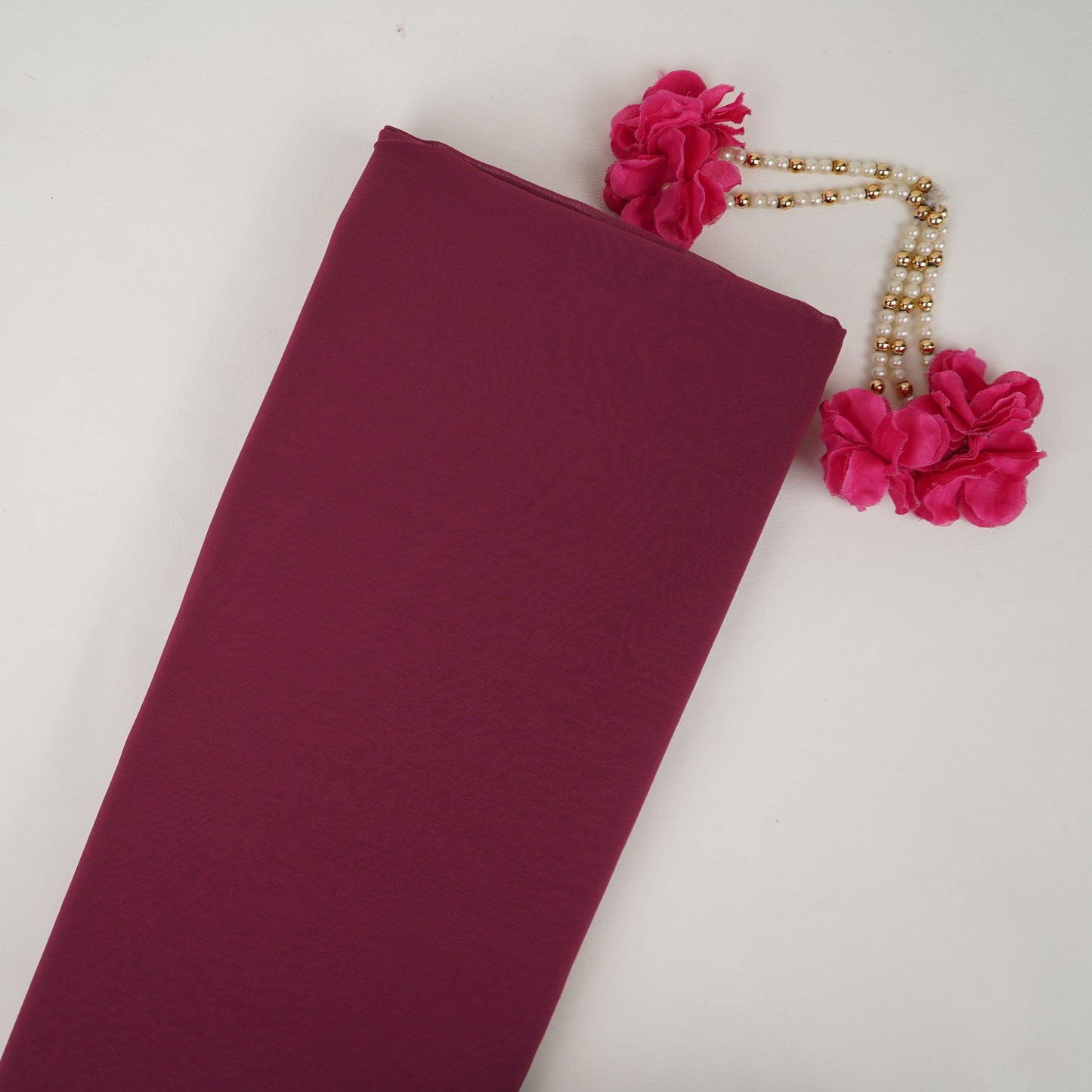 Rust Red Solid 60gm Georgette Fabric SSMG-11