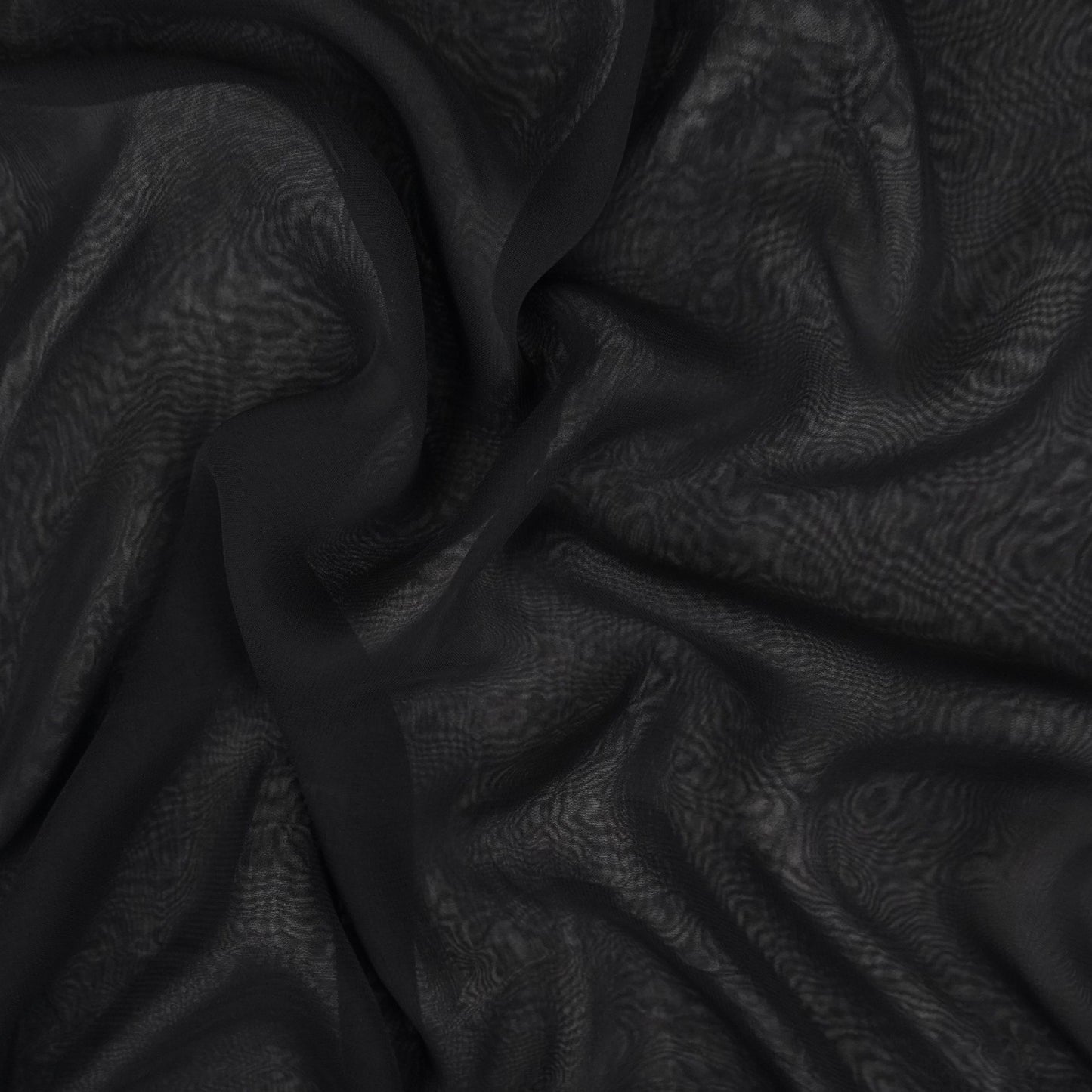 Black Solid 60gm Georgette Fabric SSMG-16