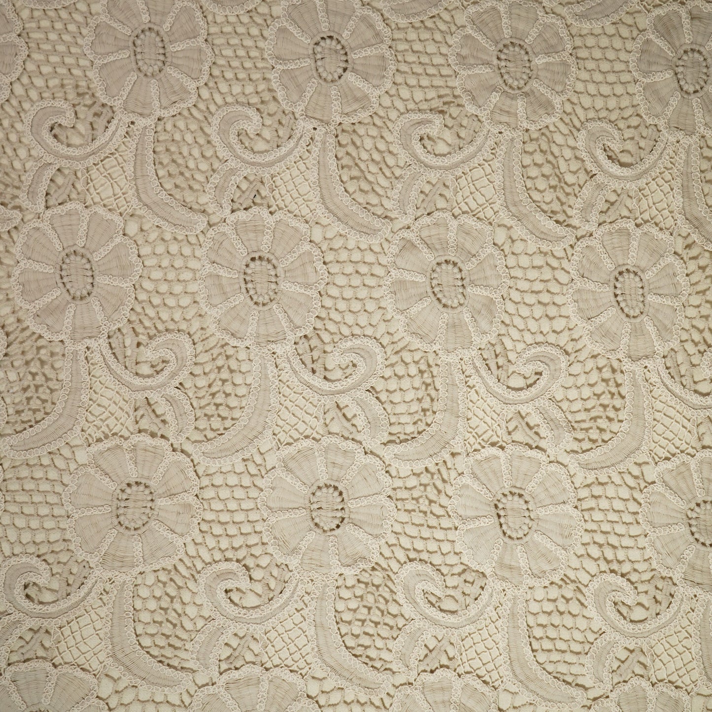 Pink Floral Cotton Crochet Fabric 22594