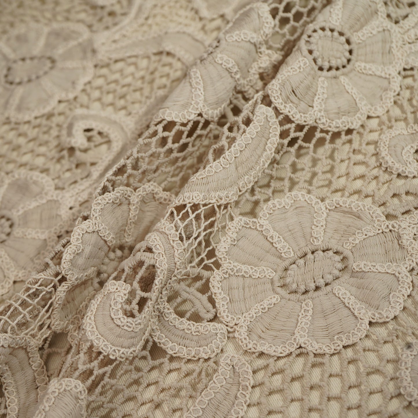 Pink Floral Cotton Crochet Fabric 22594