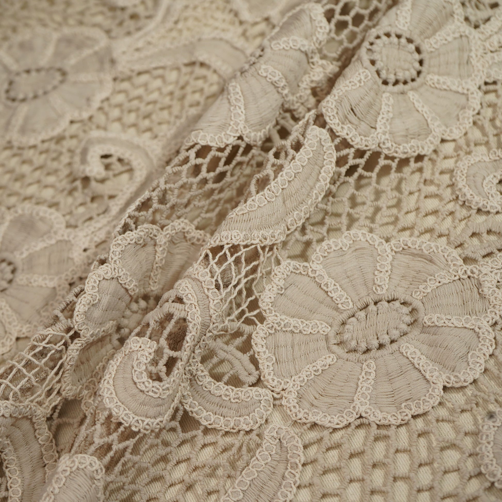 Pink Floral Cotton Crochet Fabric 22594