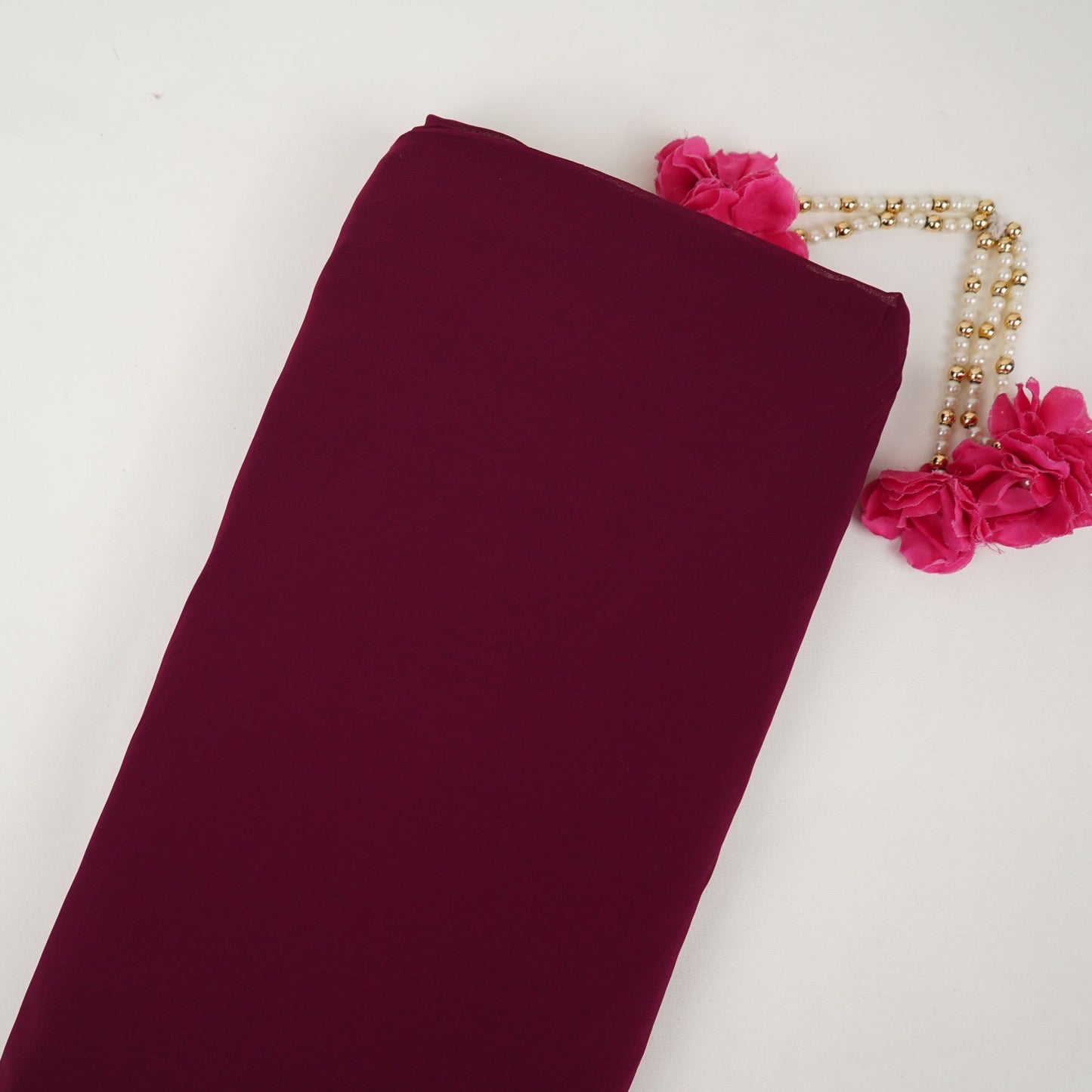Hot Pink Solid 60gm Georgette Fabric SSMG-27