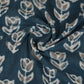 Dark Blue & White Floral Batik Print Cotton Schiffli Fabric CH-29809