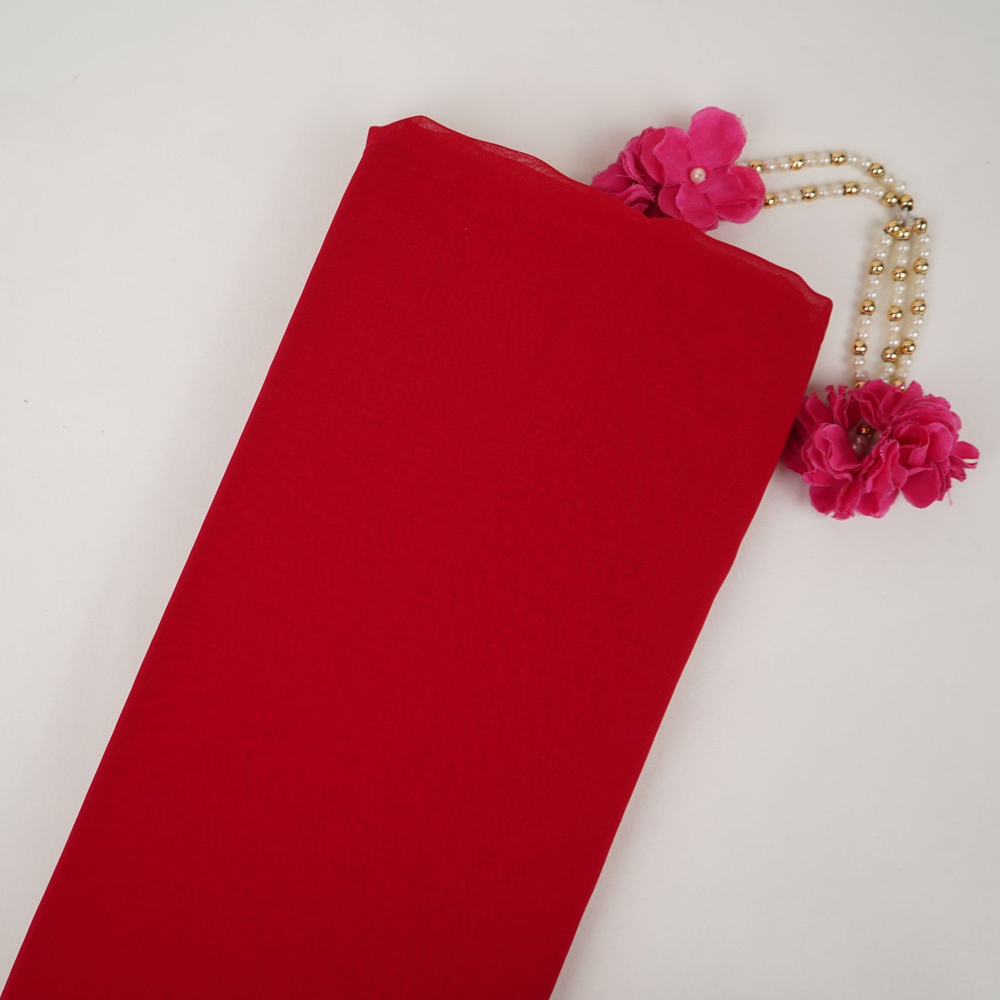 Red Solid 60gm Georgette Fabric SSMG-03