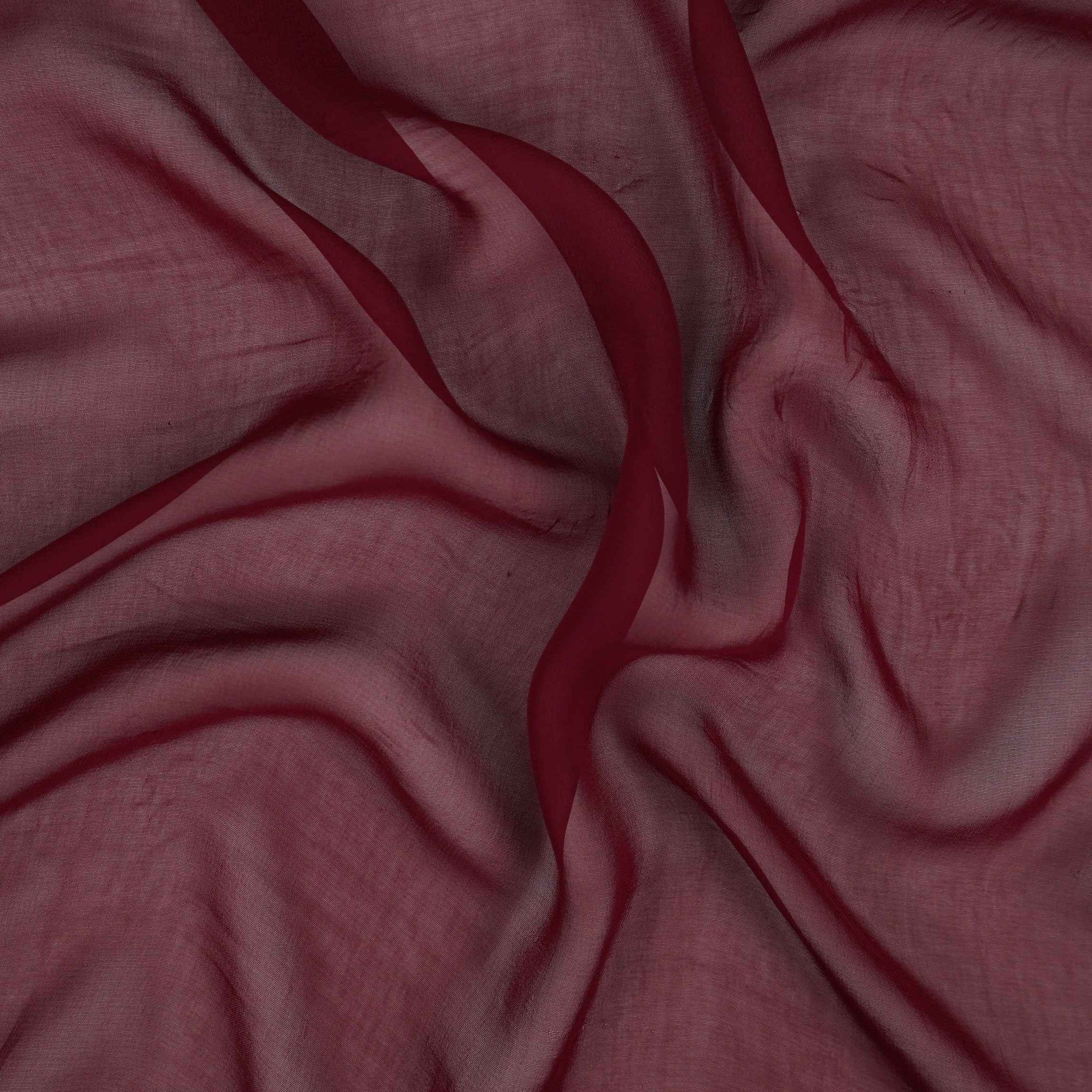 Maroon Solid 60gm Georgette Fabric SSMG-17 - TradeUNO