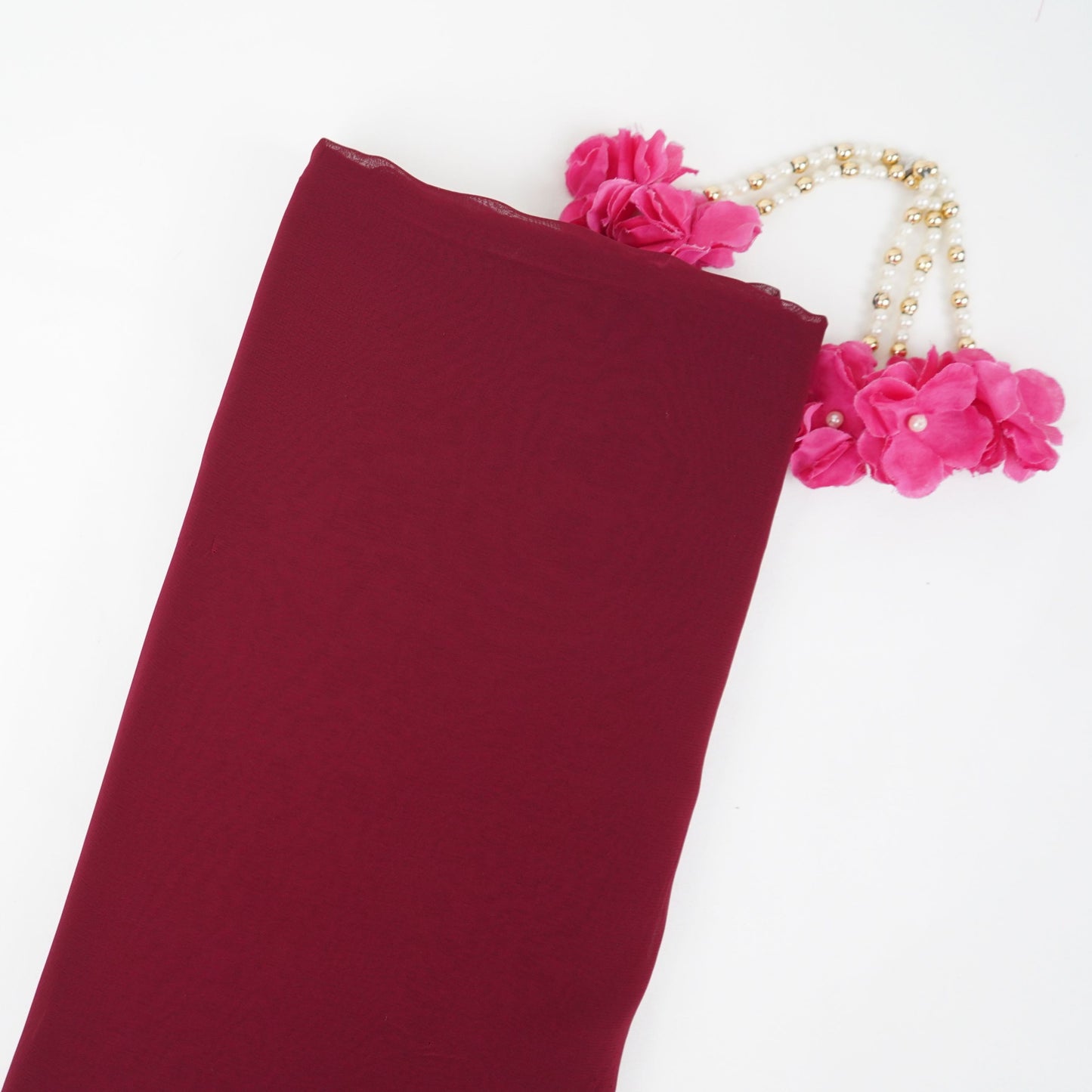 Maroon Solid 60gm Georgette Fabric SSMG-17
