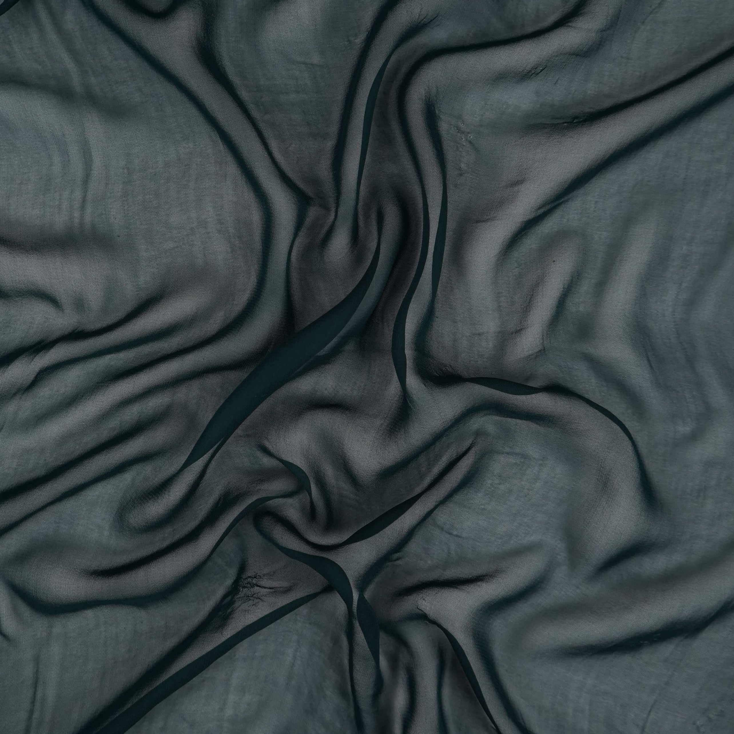 Teal Green Solid 60gm Georgette Fabric SSMG-26 - TradeUNO