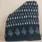 Navy Blue & White Floral Batik Print Cotton Schiffli Fabric CH-29807