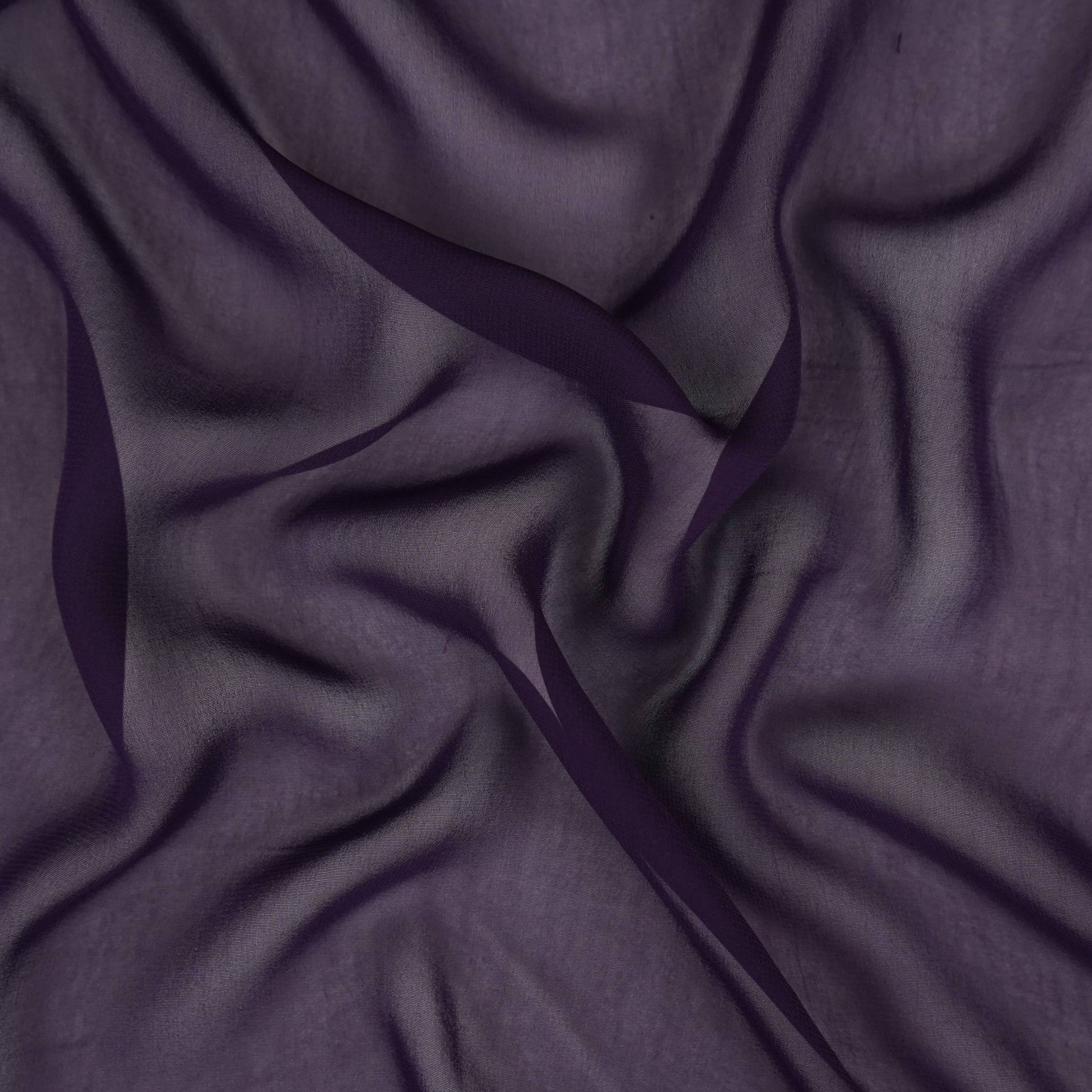 Purple Solid 60gm Georgette Fabric SSMG-10 - TradeUNO