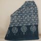 Blue & White Floral Batik Print Cotton Schiffli Fabric CH-29806